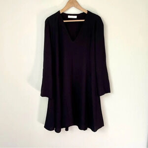 See By  Chloe Black Peasant Style Long Sleeve Dress